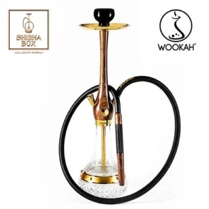 Ναργιλές 24K Gold-Plated Wookah Amber Gold Walnut Set