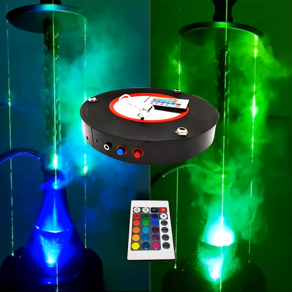 Newest-10-Inch-RGB-Colorful-LED-Laser-Light-Base-For-Hookah-Shisha-Lamp-Black-Matte-Texture